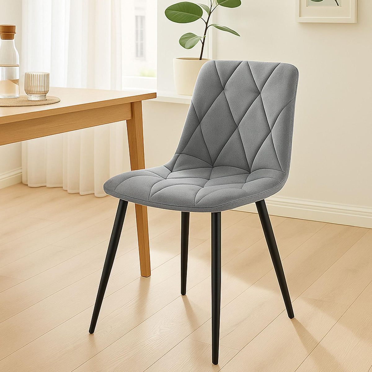 Set van 2 Eetkamerstoelen Clairton donkergrijs,Fluweel dunkelgrau