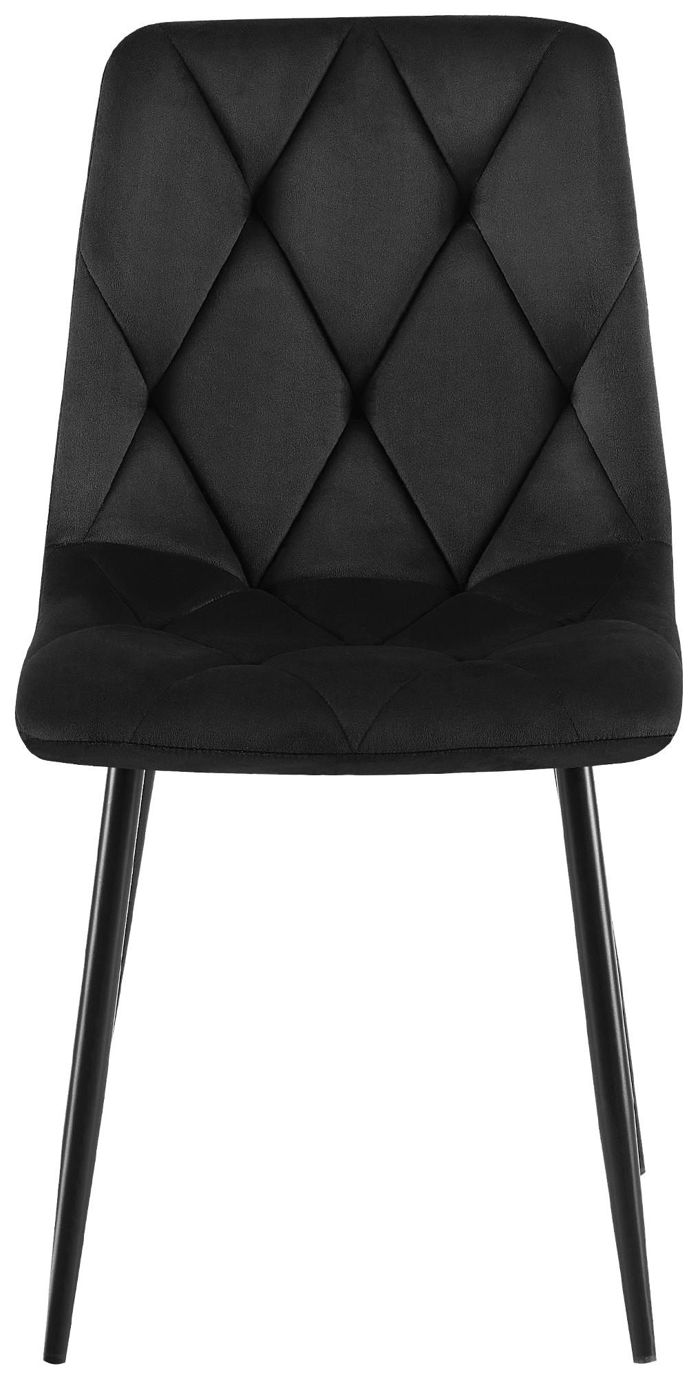 Set van 2 Eetkamerstoelen Clairton zwart,Fluweel schwarz