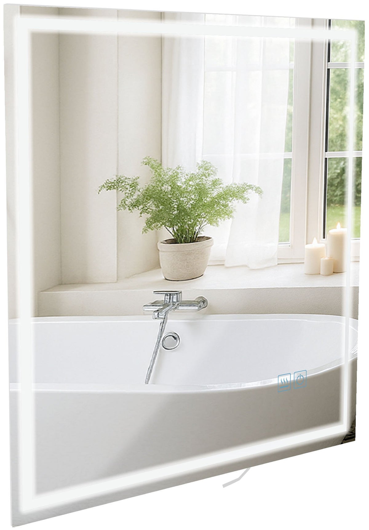 Badkamerspiegel Jaffrey met Bluetooth 80x80 cm klarglas