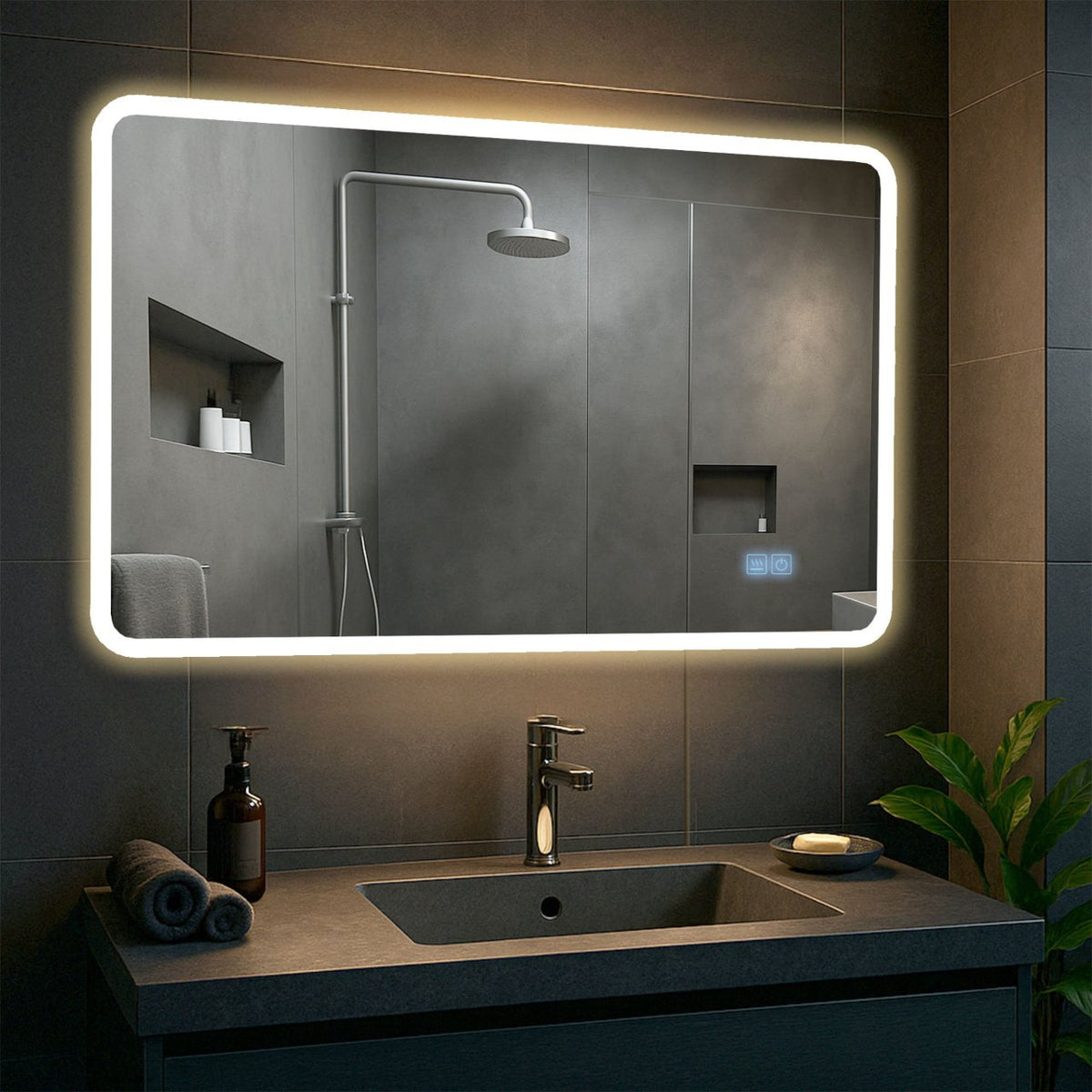 Badkamerspiegel Jericho met Bluetooth 70x100 cm klarglas