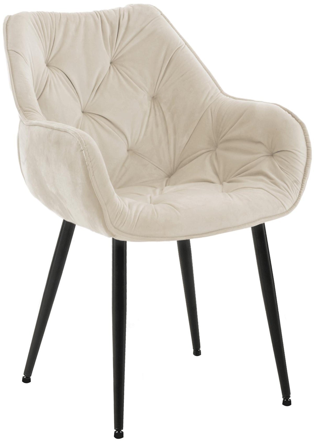 Eetkamerstoel Tanna Fluweel creme creme