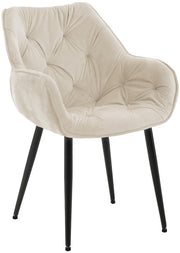 Eetkamerstoel Tanna Fluweel creme creme