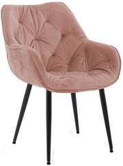 Eetkamerstoel Tanna Fluweel rosa rosa