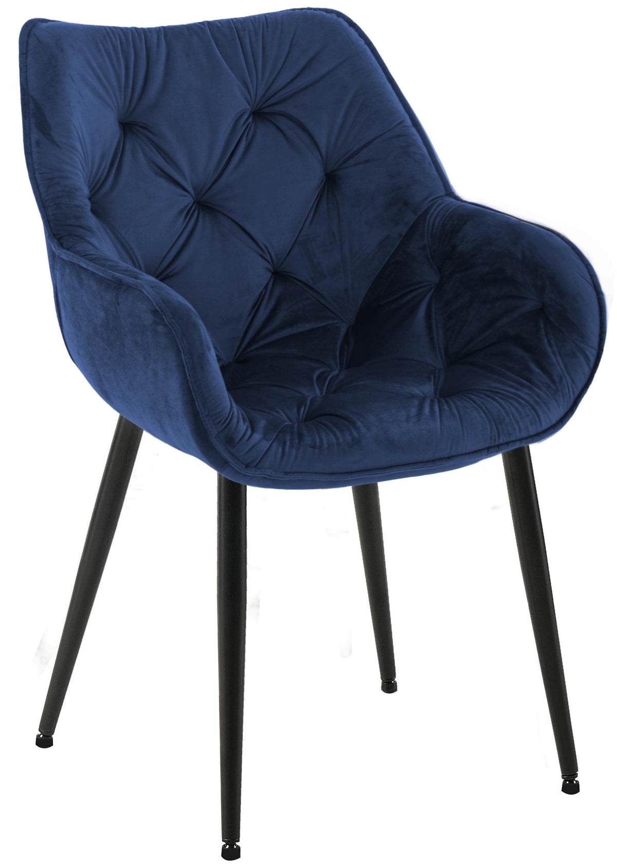 Eetkamerstoel Tanna Fluweel donkerblauw dunkelblau