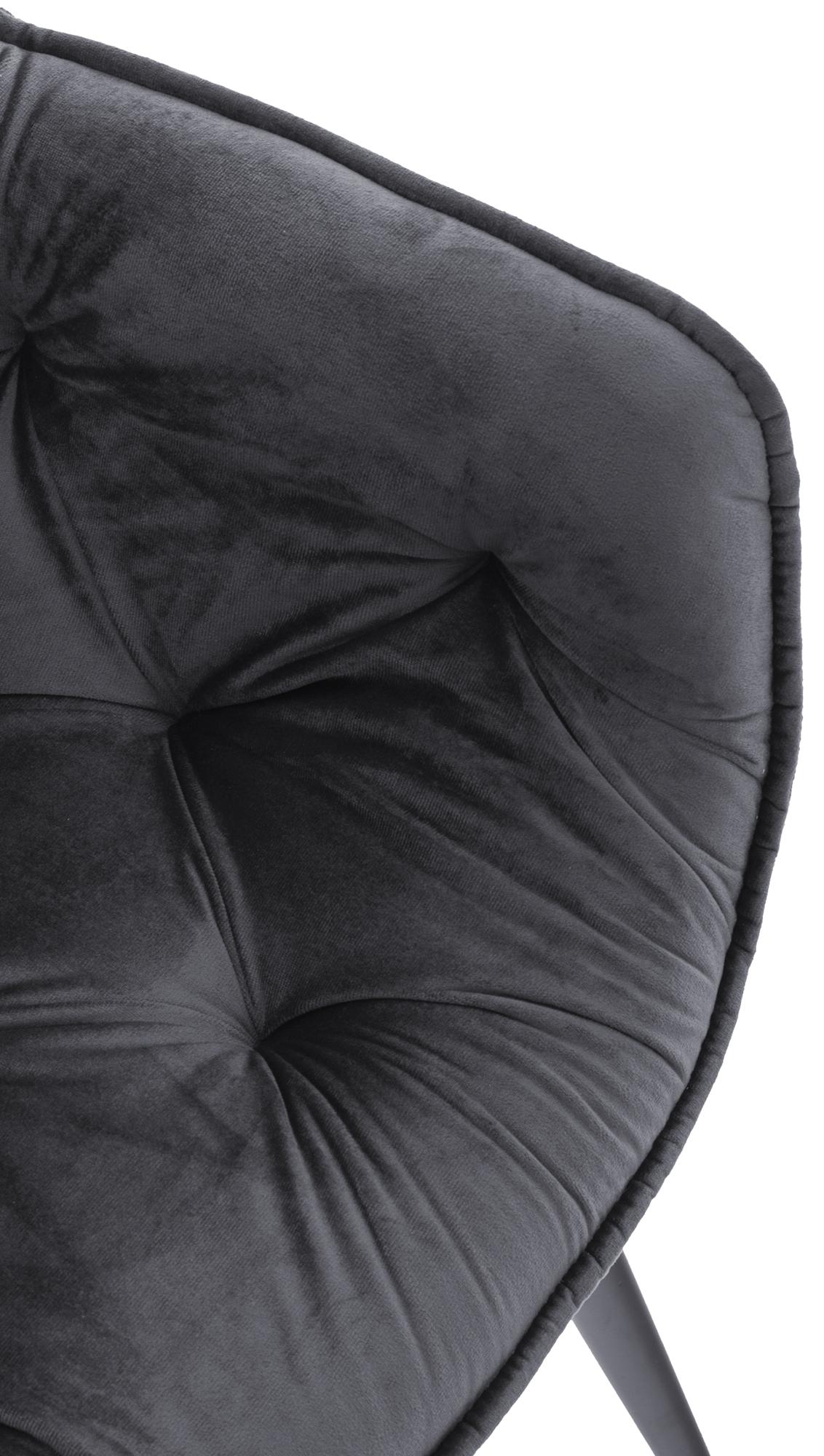Set van 2 eetkamerstoelen Tanna fluweel donkergrijs dunkelgrau