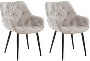 Set van 2 eetkamerstoelen Tanna fluweel grijs grau