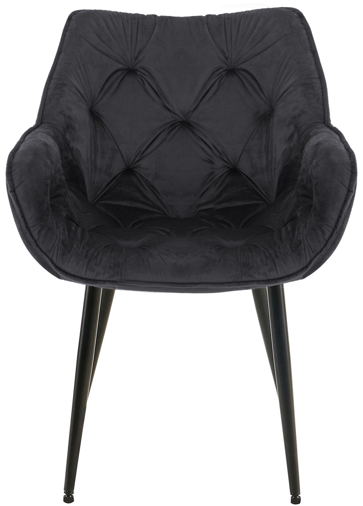 Set van 2 eetkamerstoelen Tanna fluweel zwart schwarz
