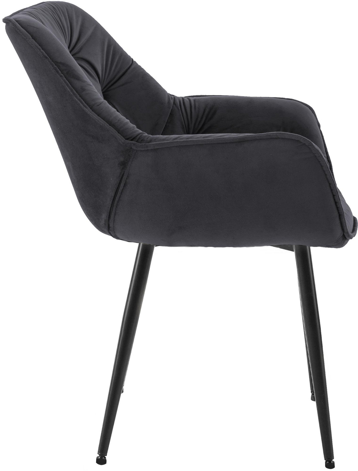 Set van 2 eetkamerstoelen Tanna fluweel zwart schwarz