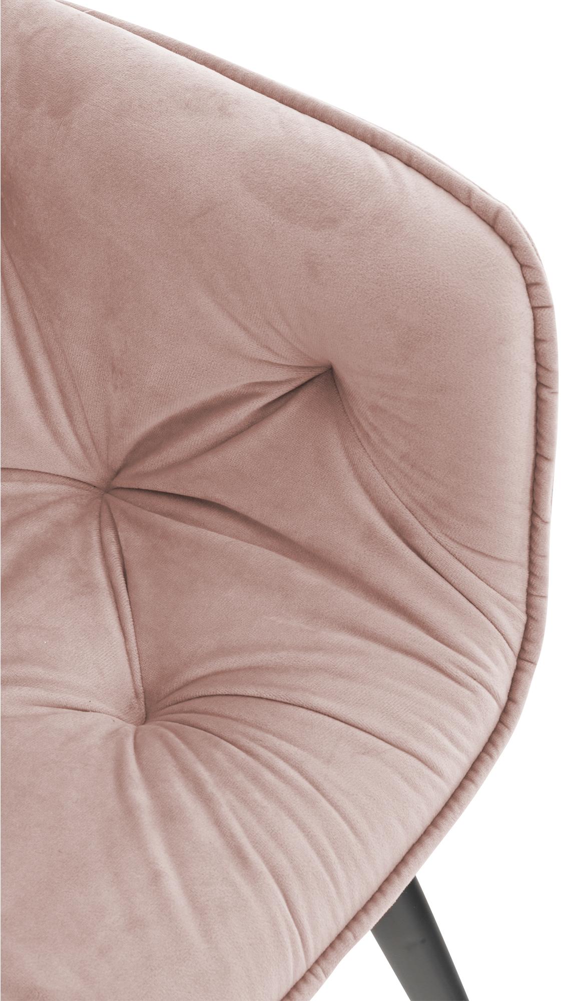 Set van 2 eetkamerstoelen Tanna fluweel roze pink