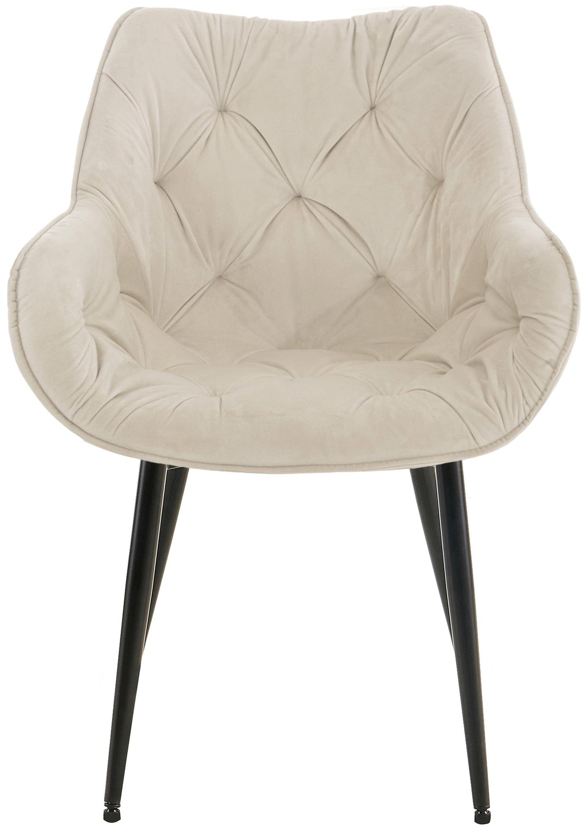 Set van 2 eetkamerstoelen Tanna fluweel creme creme