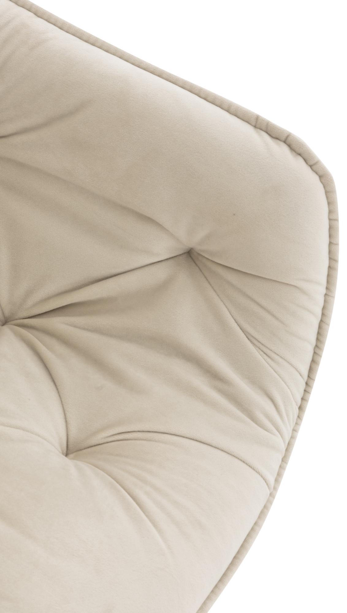 Set van 2 eetkamerstoelen Tanna fluweel creme creme