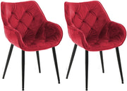 Set van 2 eetkamerstoelen Tanna fluweel rood rot