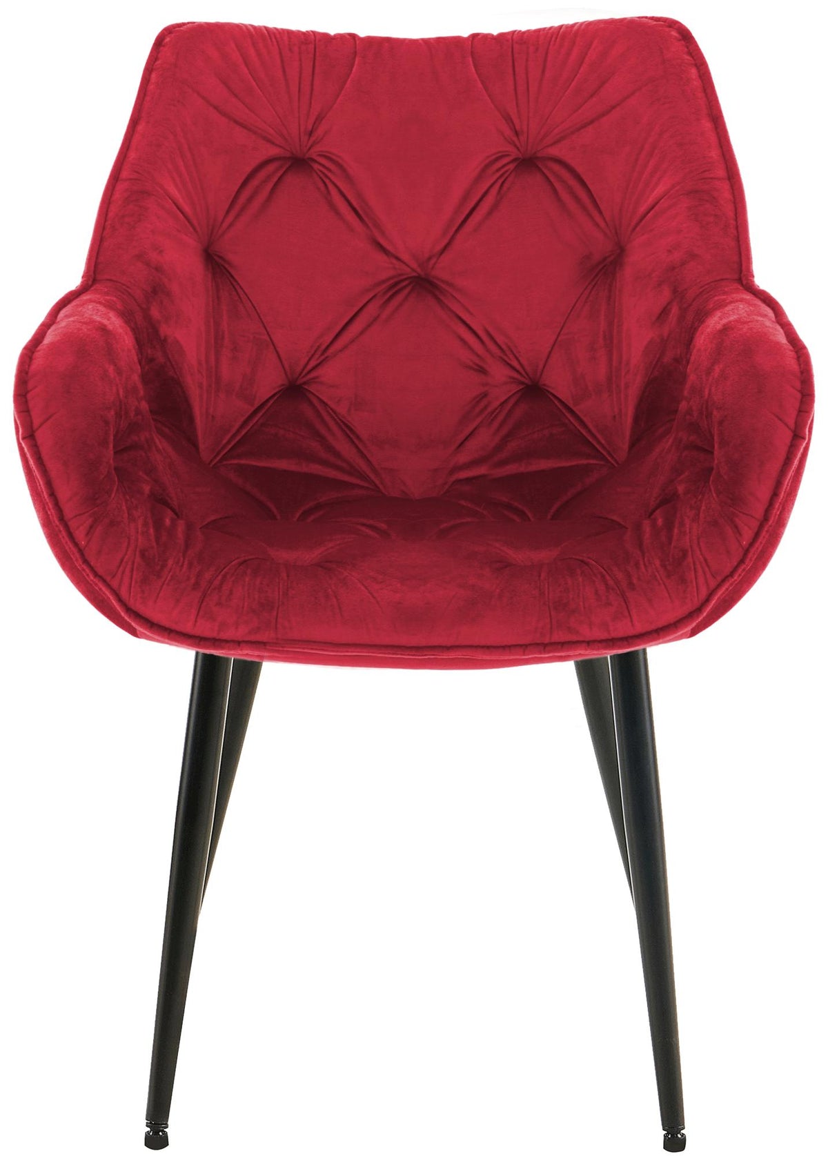 Set van 2 eetkamerstoelen Tanna fluweel rood rot