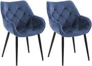 Set van 2 eetkamerstoelen Tanna fluweel blauw blau