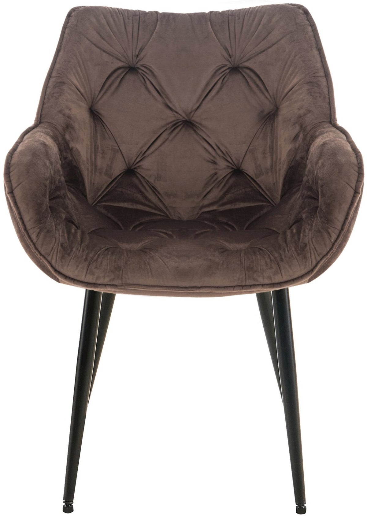 Set van 2 eetkamerstoelen Tanna fluweel bruin braun