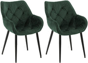 Set van 2 eetkamerstoelen Tanna fluweel groen grün