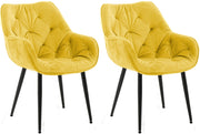 Set van 2 eetkamerstoelen Tanna fluweel geel gelb