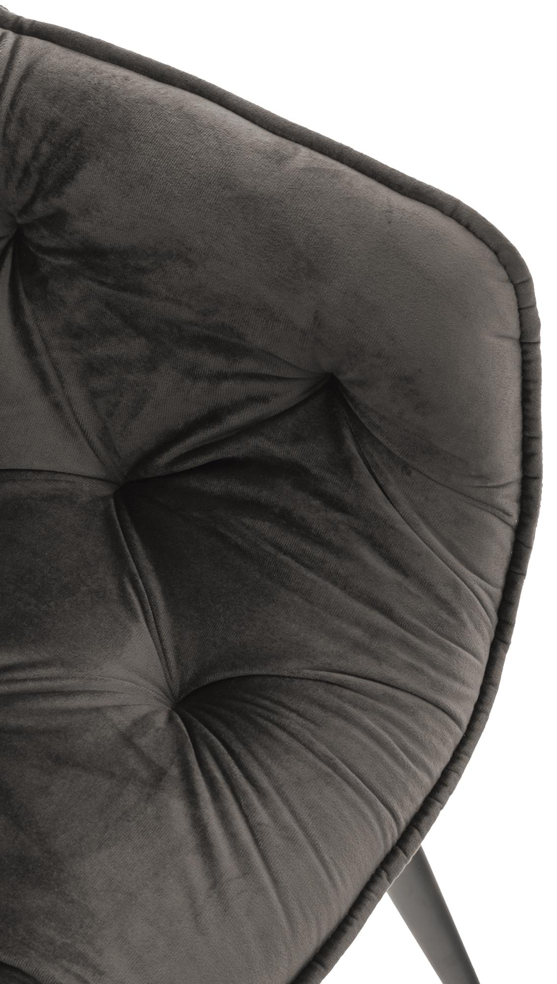 Set van 2 eetkamerstoelen Tanna fluweel antraciet anthrazit