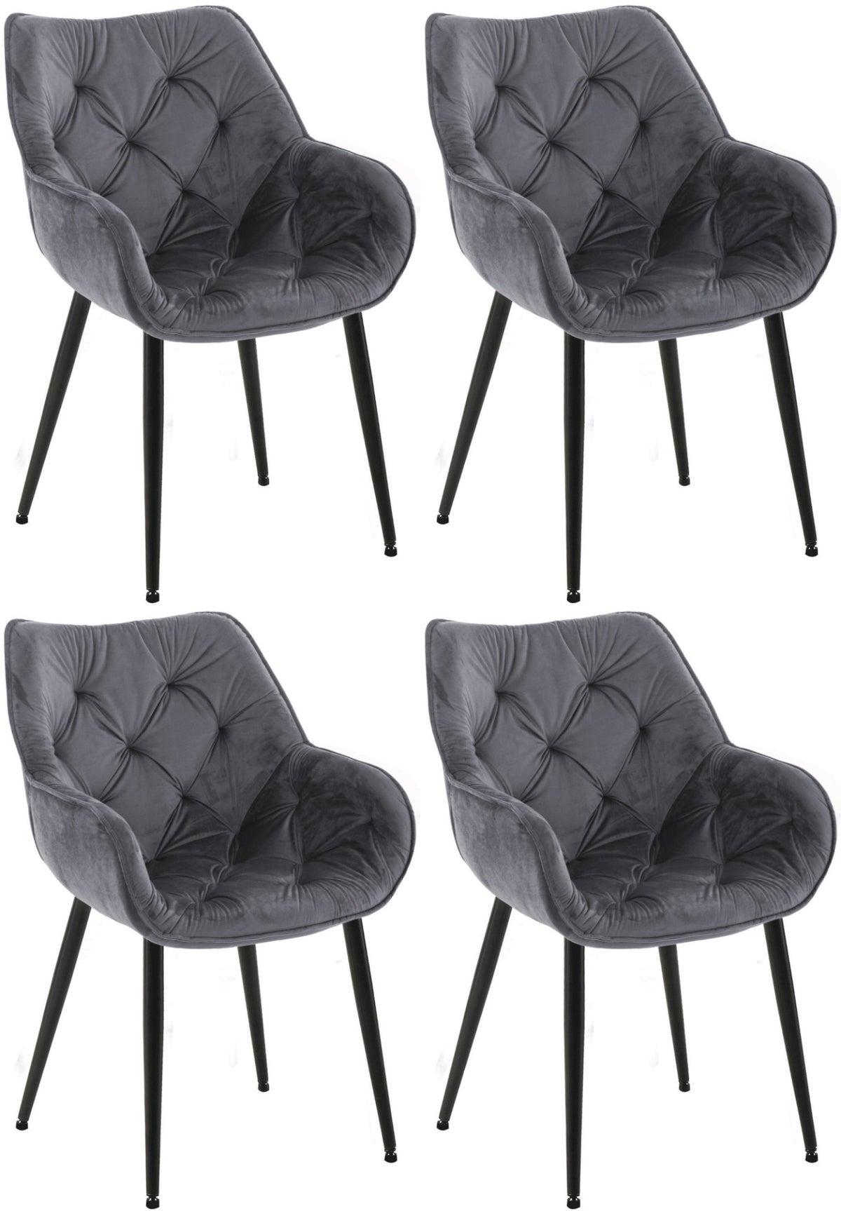 Set van 4 eetkamerstoelen Tanna donkergrijs dunkelgrau