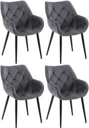 Set van 4 eetkamerstoelen Tanna donkergrijs dunkelgrau