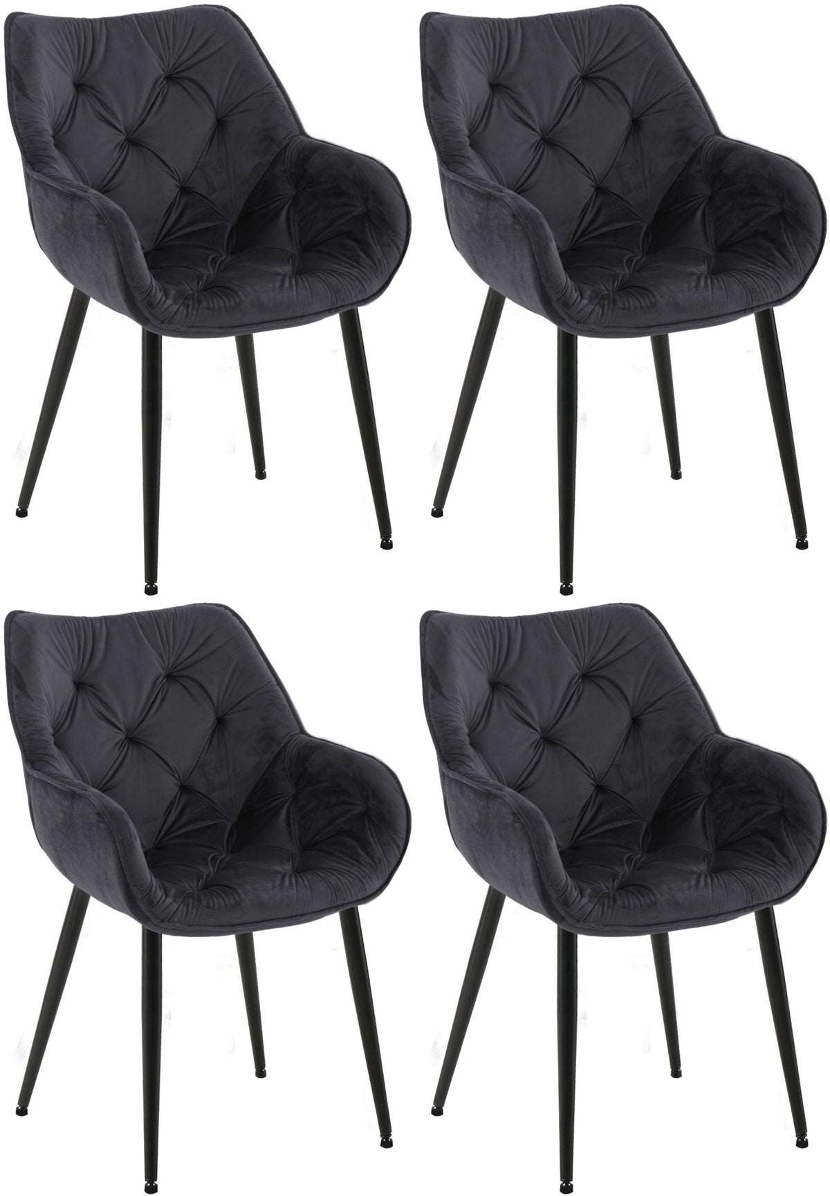 Set van 4 eetkamerstoelen Tanna zwart schwarz