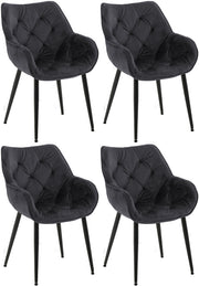 Set van 4 eetkamerstoelen Tanna zwart schwarz