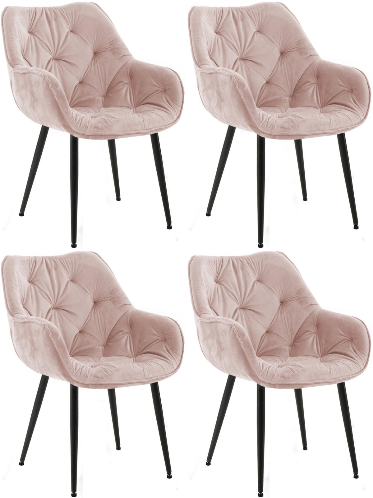 Set van 4 eetkamerstoelen Tanna roze pink