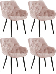 Set van 4 eetkamerstoelen Tanna roze pink