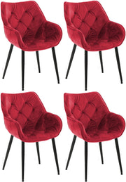 Set van 4 eetkamerstoelen Tanna rood rot