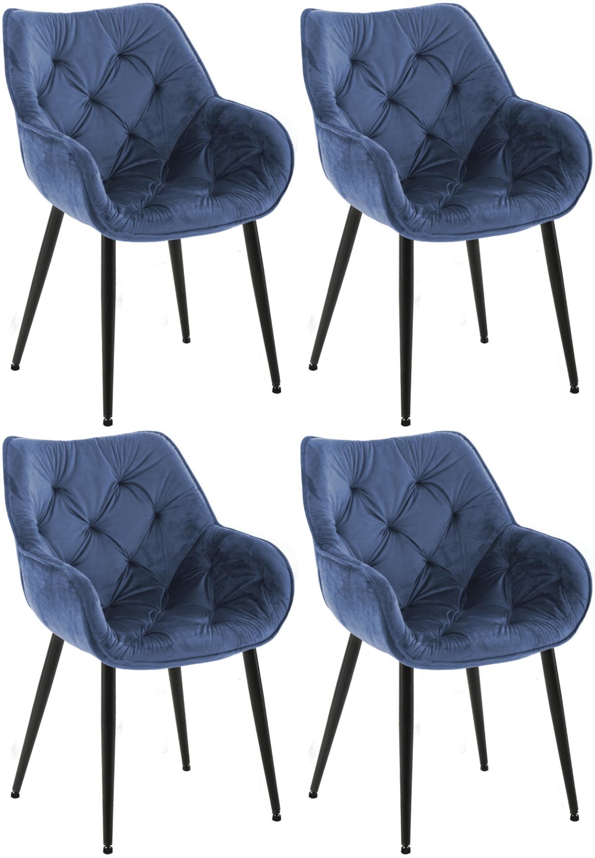 Set van 4 eetkamerstoelen Tanna blauw blau