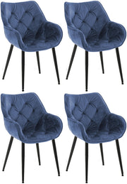 Set van 4 eetkamerstoelen Tanna blauw blau