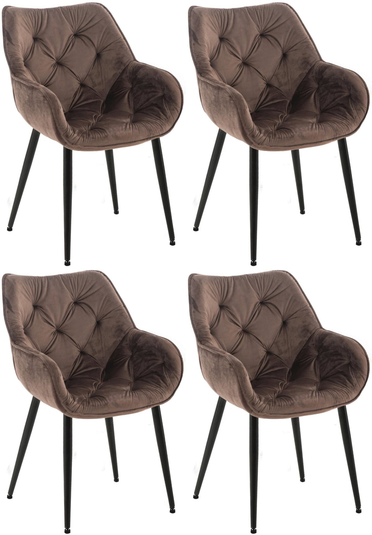Set van 4 eetkamerstoelen Tanna bruin braun