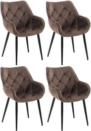 Set van 4 eetkamerstoelen Tanna bruin braun