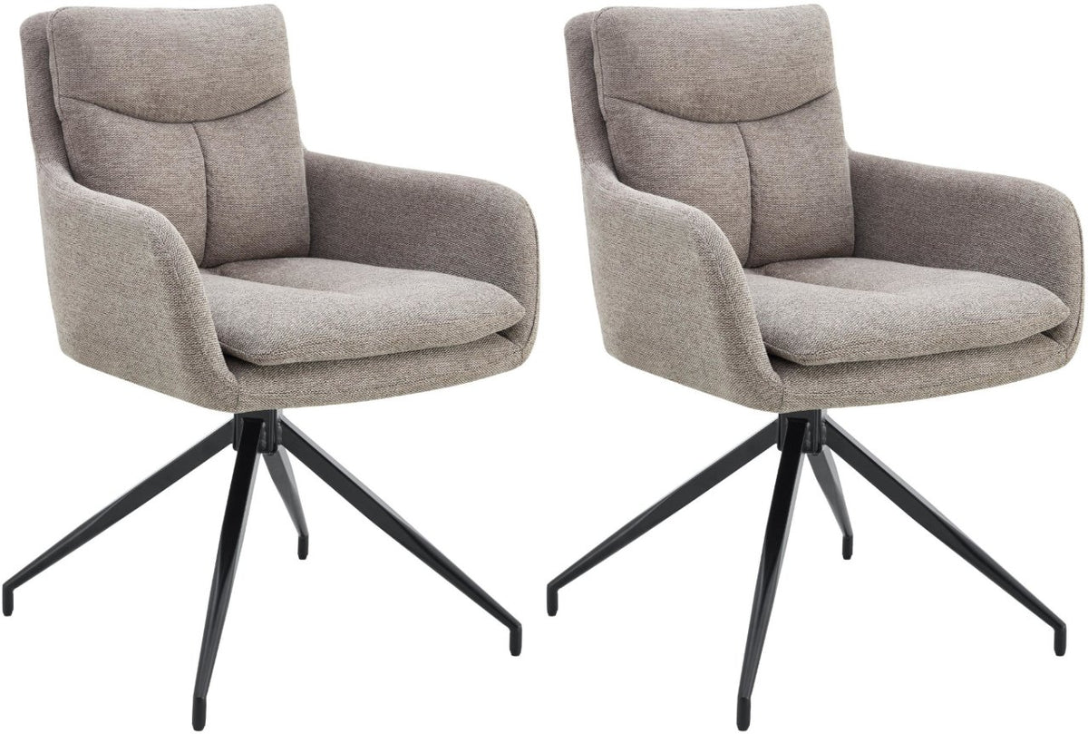 Set van 2 eetkamerstoelen Somers stof taupe taupe
