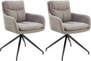 Set van 2 eetkamerstoelen Somers stof taupe taupe