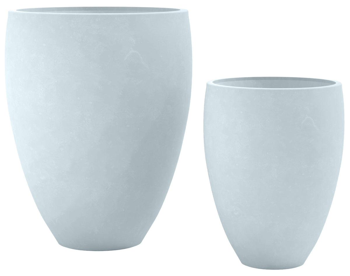 Set van 2 ronde plantenbakken 2 grijs grau