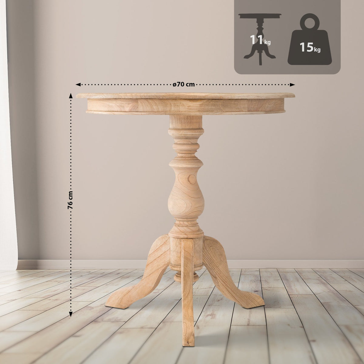 Bijzettafel Wiva 70 cm natura natura