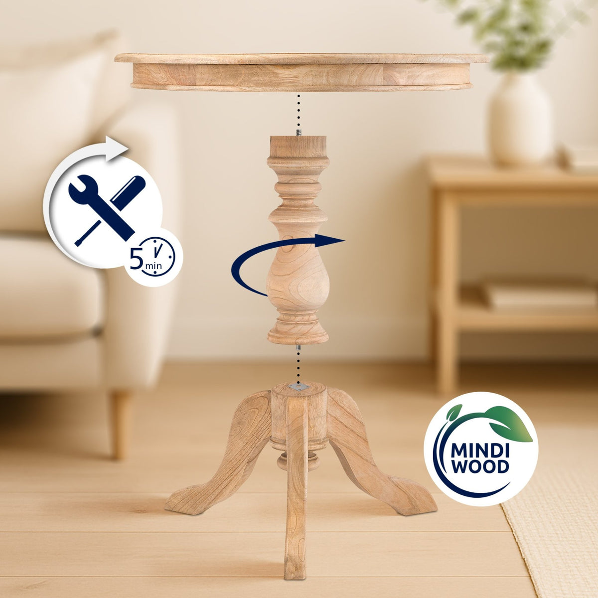 Bijzettafel Wiva 70 cm natura natura