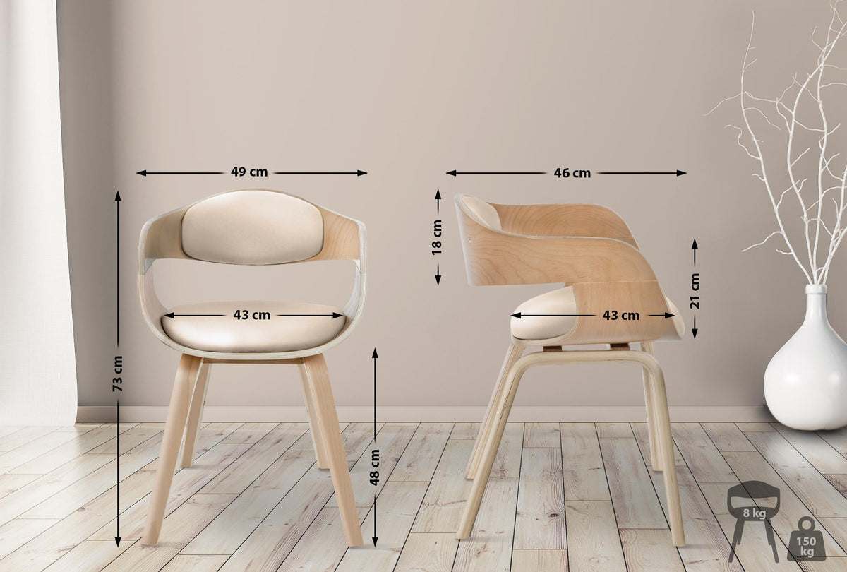 Bezoekersstoel Kingston Kunstleer natura/creme natura/creme