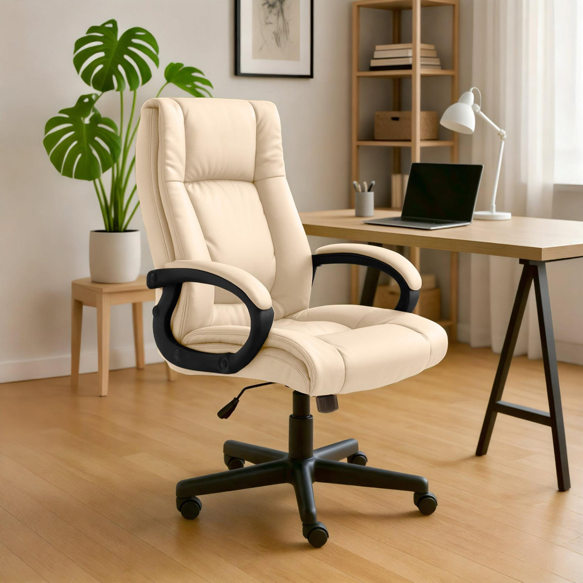 Bureaustoel XL Sparta Kunstleer creme creme