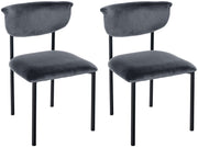 2er Set Besucherstuhl Gambell Samt dunkelgrau