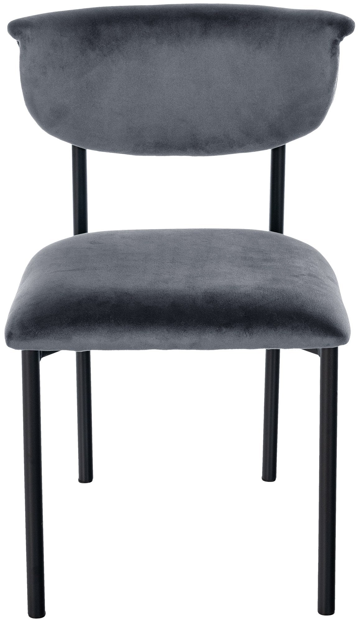 2er Set Besucherstuhl Gambell Samt dunkelgrau