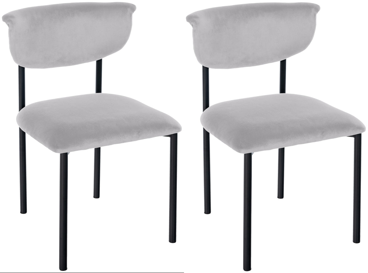 2er Set Besucherstuhl Gambell Samt grau