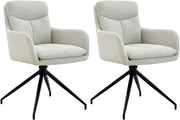 Set van 2 eetkamerstoelen Somers stof creme creme