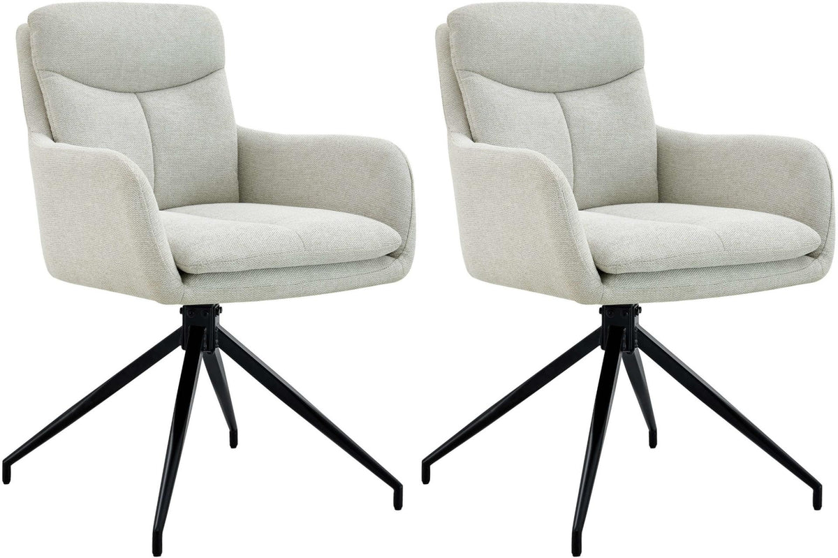 Set van 2 eetkamerstoelen Somers stof creme creme