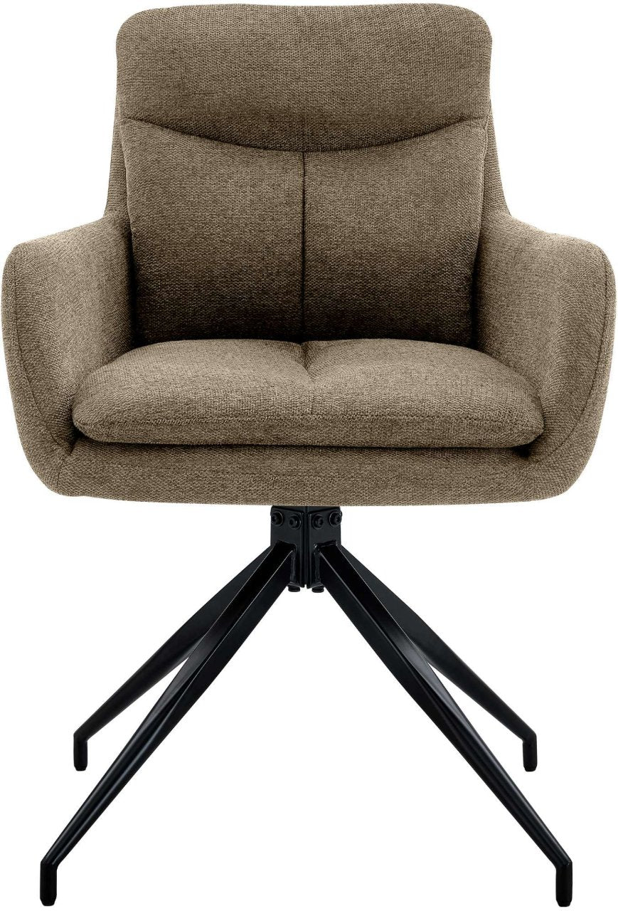 Set van 2 eetkamerstoelen Somers stof bruin braun