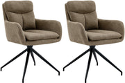 Set van 2 eetkamerstoelen Somers stof bruin braun