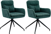 Set van 2 eetkamerstoelen Somers stof groen grün