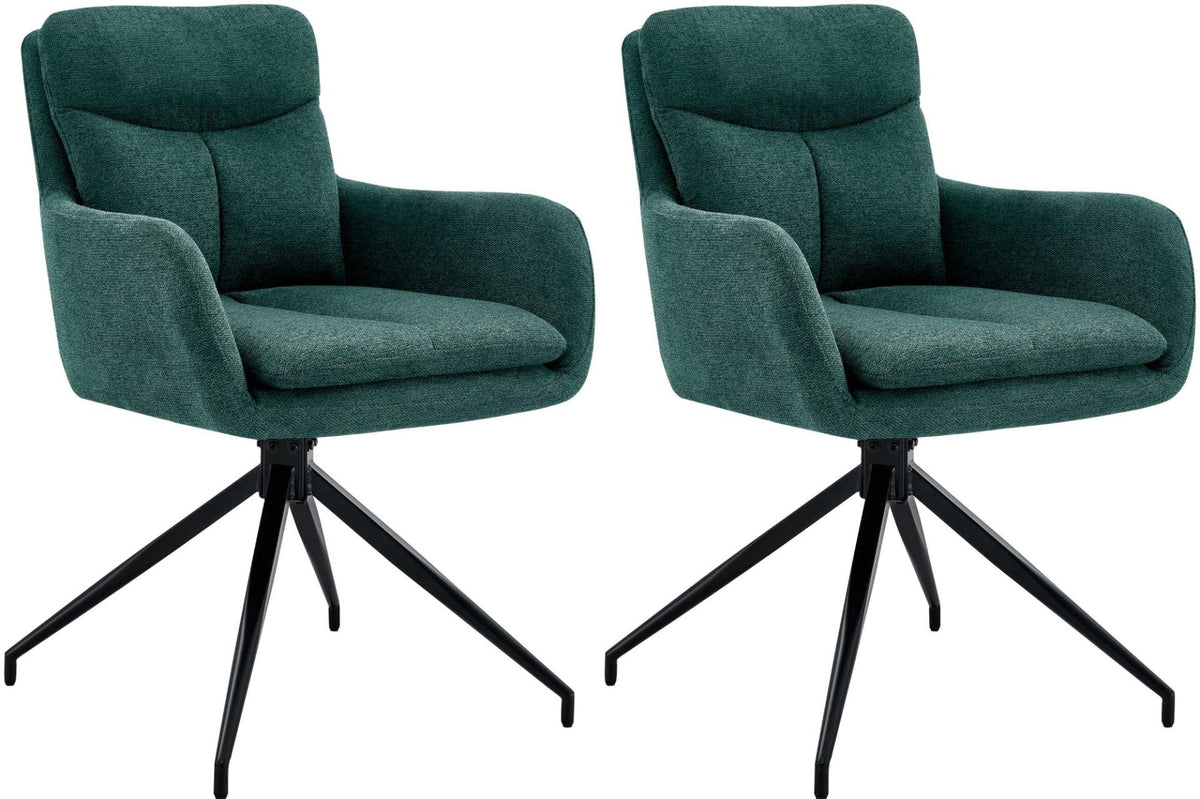 Set van 2 eetkamerstoelen Somers stof groen grün