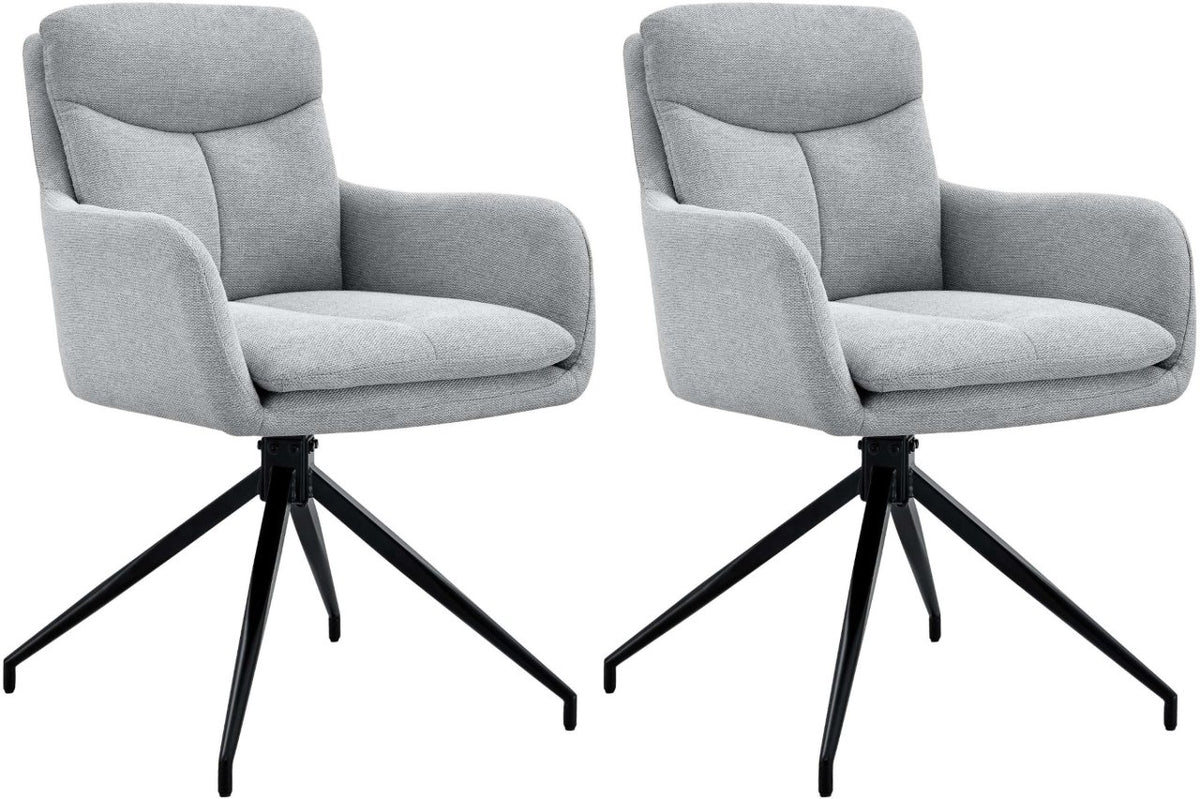Set van 2 eetkamerstoelen Somers stof licht grijs hellgrau